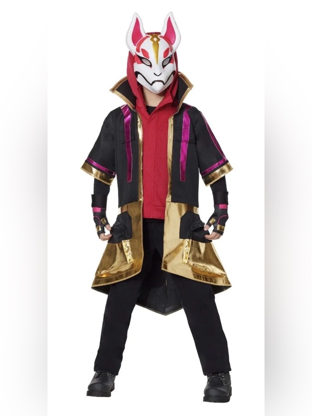 Fortnite Drift Costume Spirit Halloween Youth Medium 8-10 โ Mask & Gloves